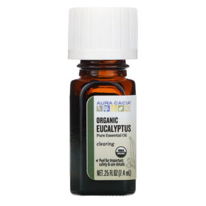 Aura Cacia, Pure Essential Oil, Organic Eucalyptus, 0.25 fl oz (7.4 ml)