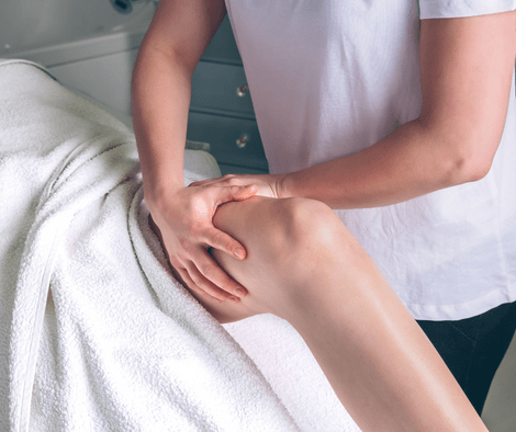 woman having leg massage