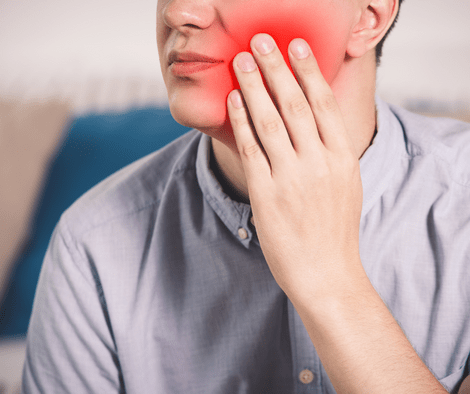 man with toothache pain