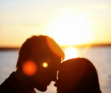 romance during sunset